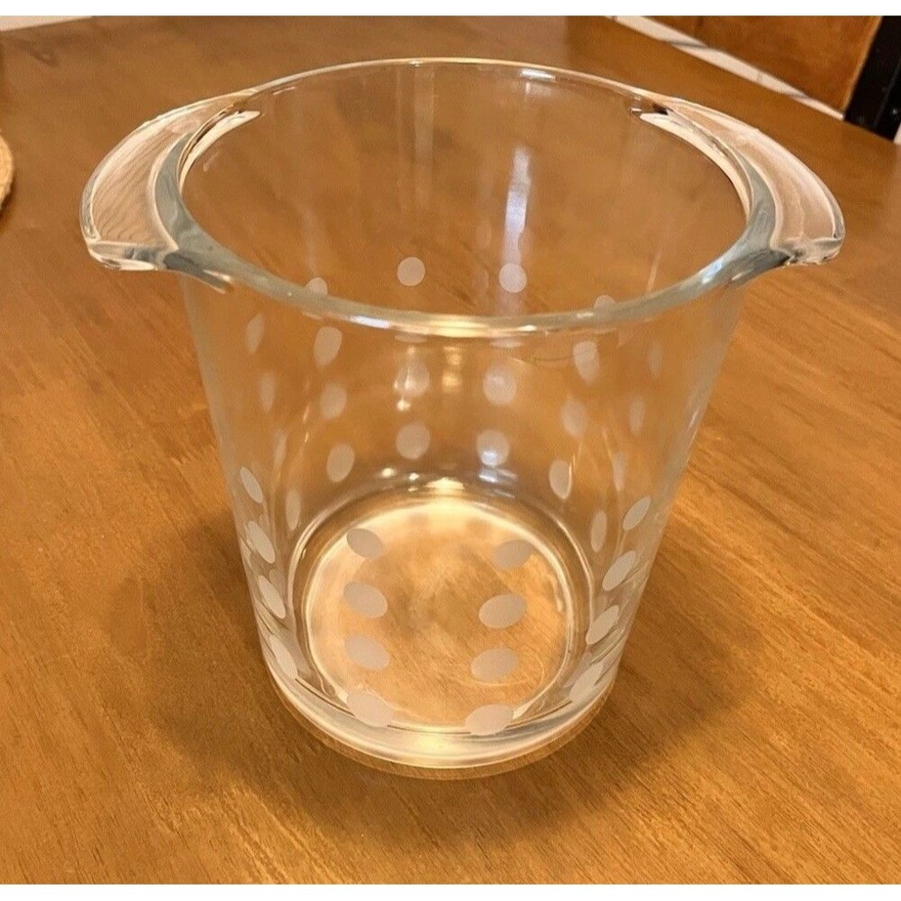 Mikasa Glass Crystal Ice Bucket 7.5 in - Cheers Polka Dot - Barware